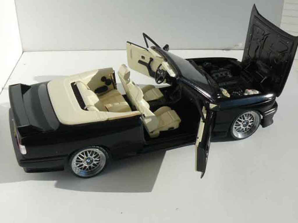 Bmw M3 Cabriolet E30 zwart jantes bbs 17 pouces 1/18 Autoart