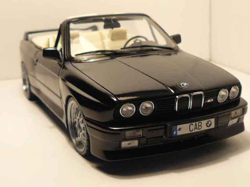 Bmw M3 Cabriolet E30 zwart jantes bbs 17 pouces 1/18 Autoart