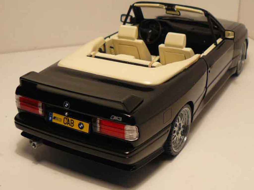 Bmw M3 Cabriolet E30 zwart jantes bbs 17 pouces 1/18 Autoart