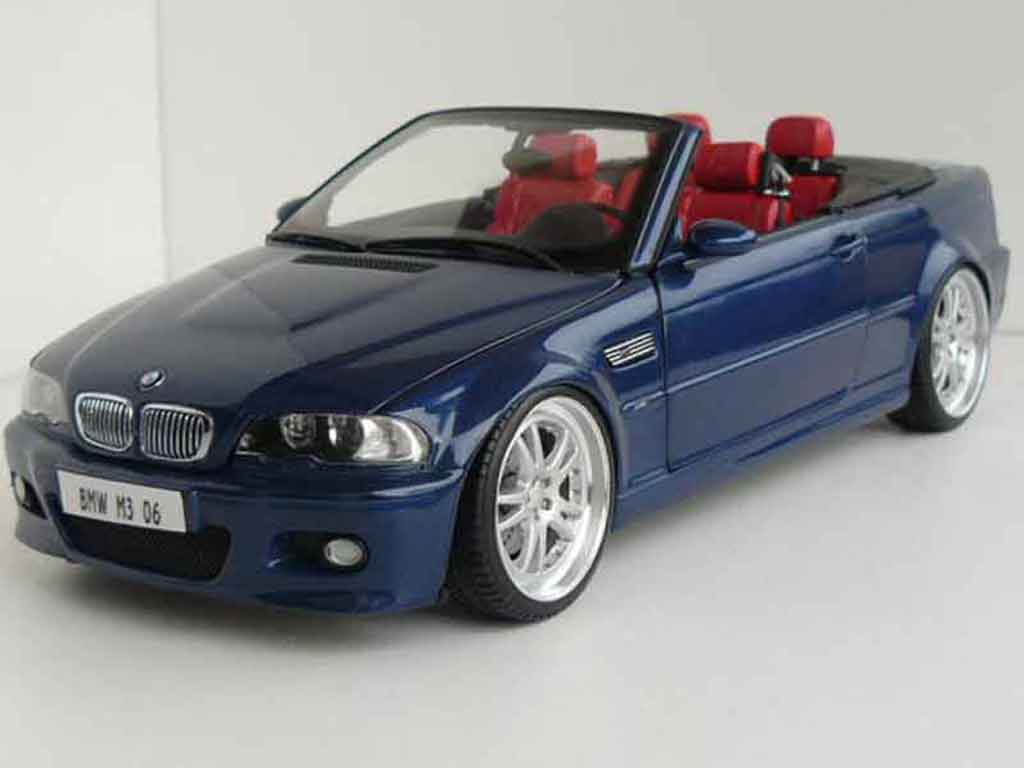 Bmw M3 Cabriolet E46 blauw jantes 19 pouces 1/18 Kyosho