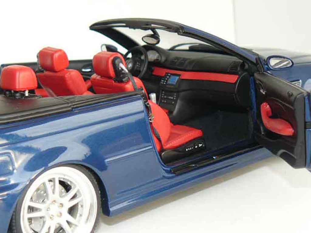 Bmw M3 Cabriolet E46 blauw jantes 19 pouces 1/18 Kyosho