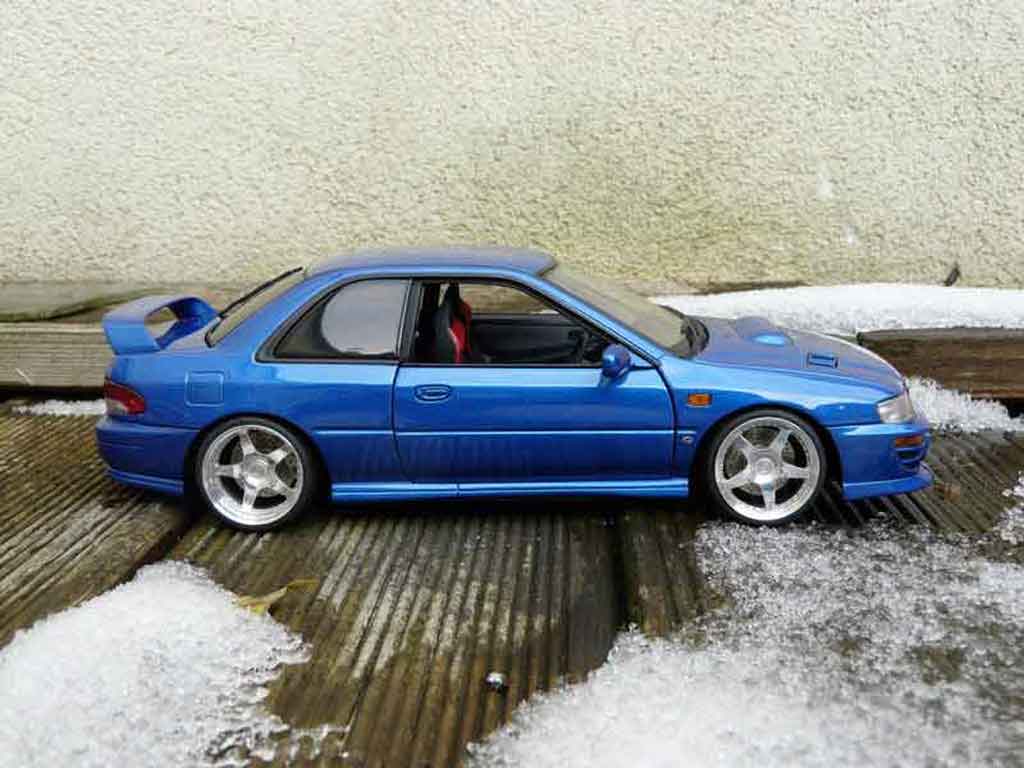 Subaru Impreza Type R gt turbo sti blauw 1/18 Autoart
