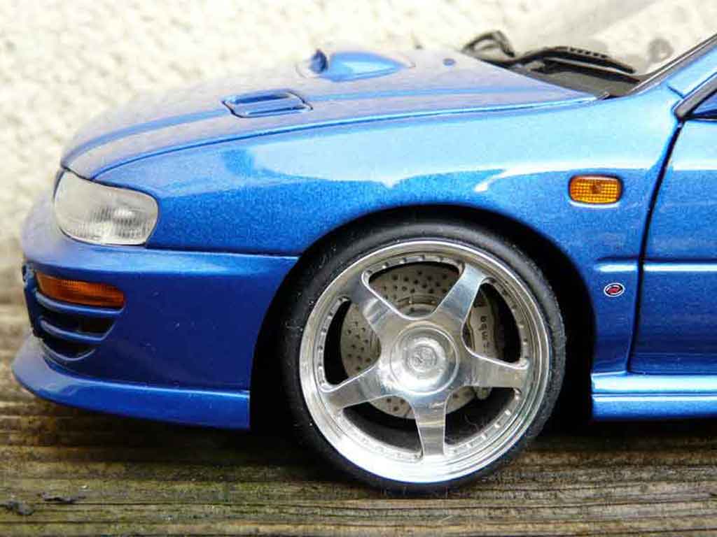 Subaru Impreza Type R gt turbo sti blauw 1/18 Autoart