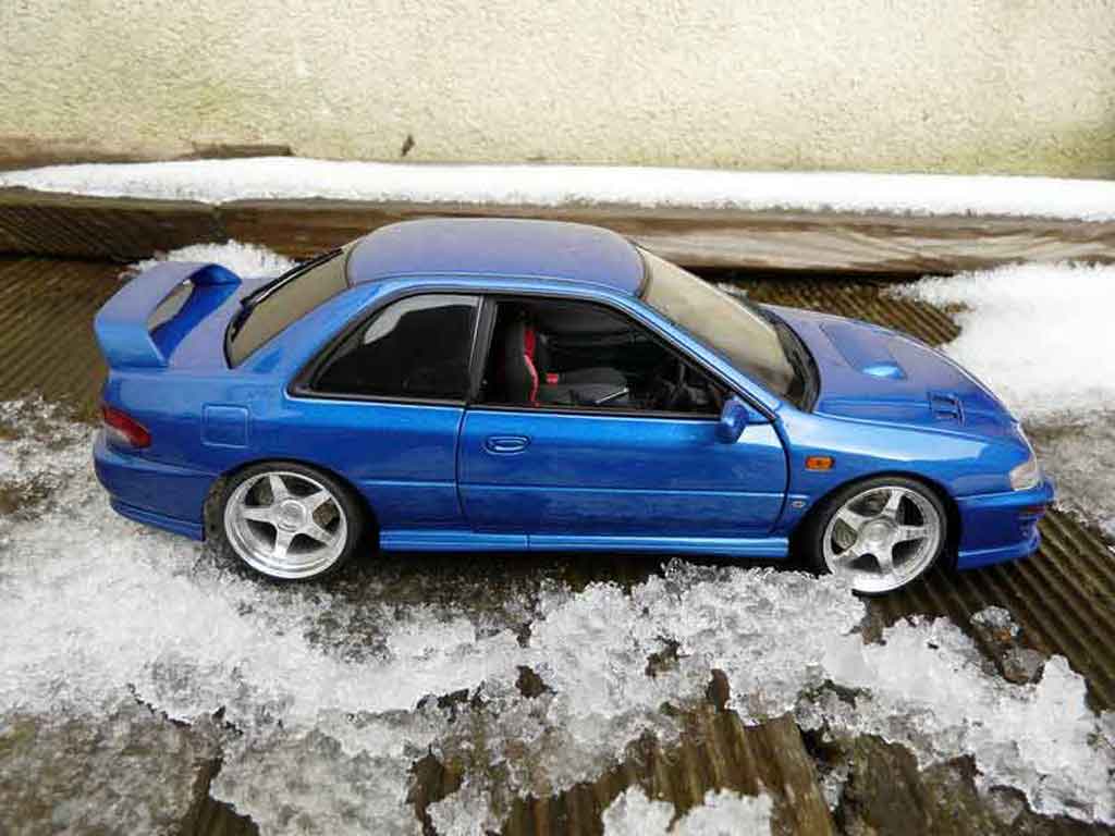 Subaru Impreza Type R gt turbo sti blauw 1/18 Autoart