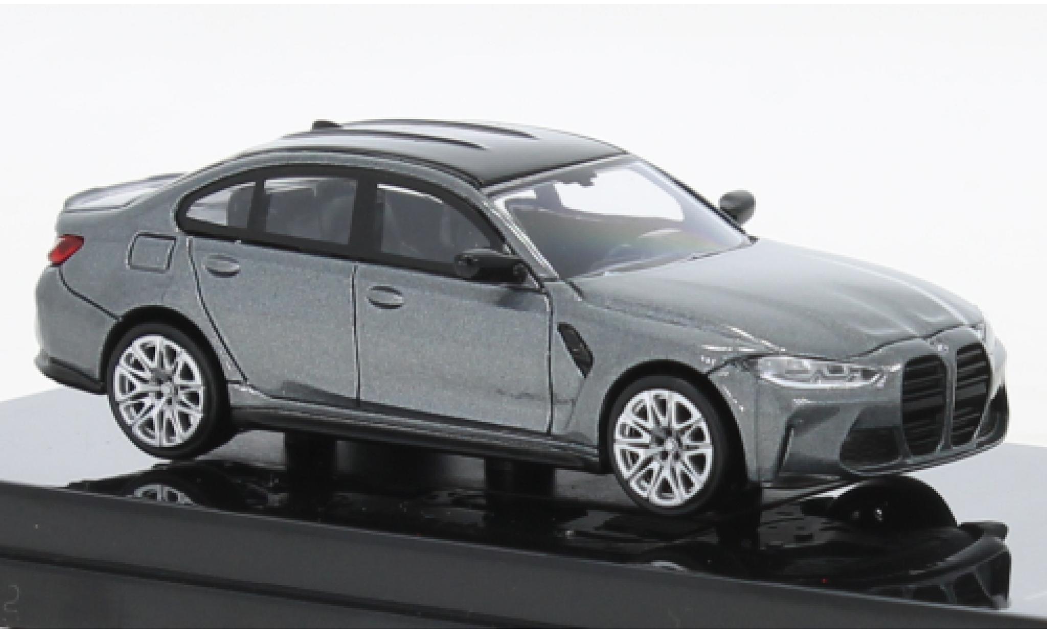 Bmw M3 1/64 Para64 (G80) metallic grijs/zwart 2020 modelauto