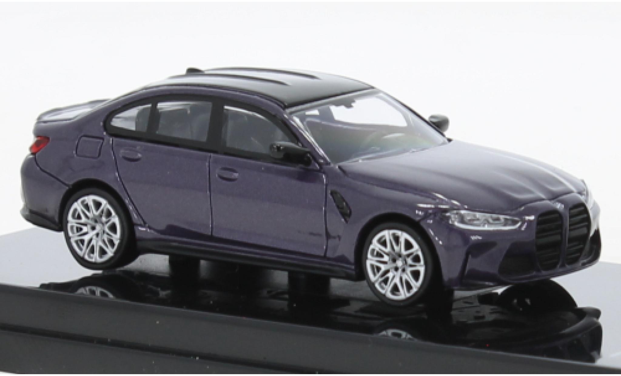 Bmw M3 1/64 Para64 (G80) metallic paarsee/zwart 2020 modelauto
