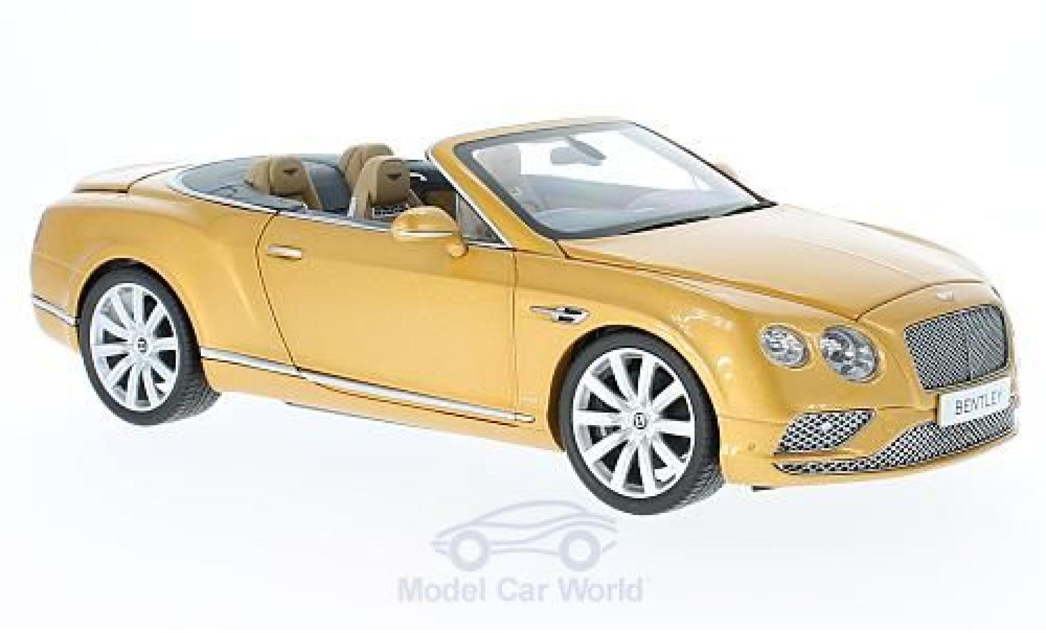 Bentley Continental T 1/18 Paragon GT Cabriolet gold RHD 2016 modelauto