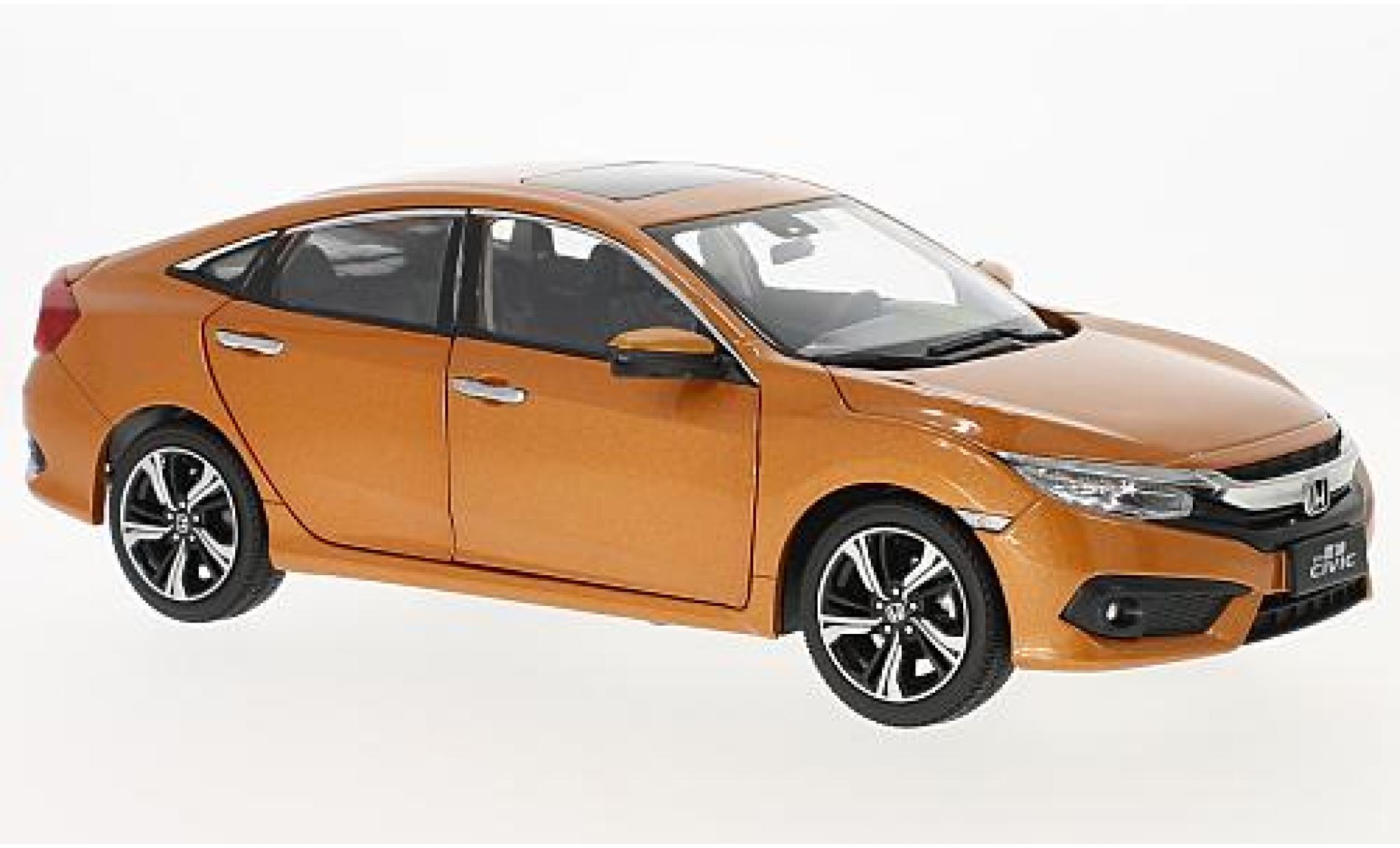 Honda Civic 1/18 Paudi metallic oranje 2016 modelauto