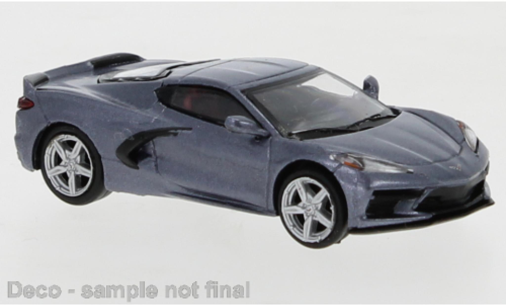 Chevrolet Corvette 1/87 PCX87 C8 metallic grijs 2020 modelauto