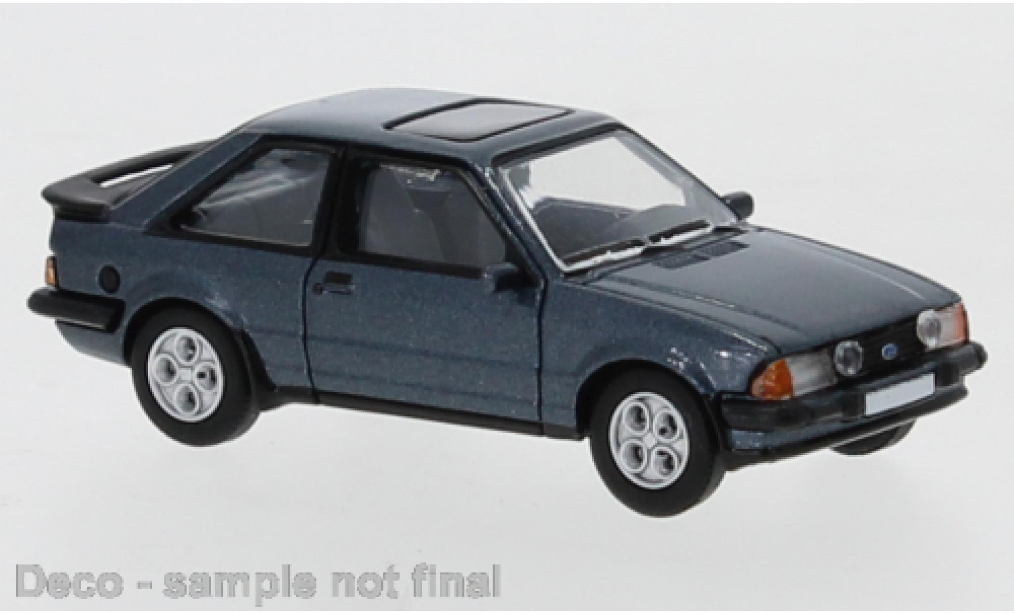 Ford Escort 1/87 PCX87 MK III XR3 metallic blauw 1981 exclusive avec Model Car World modelauto