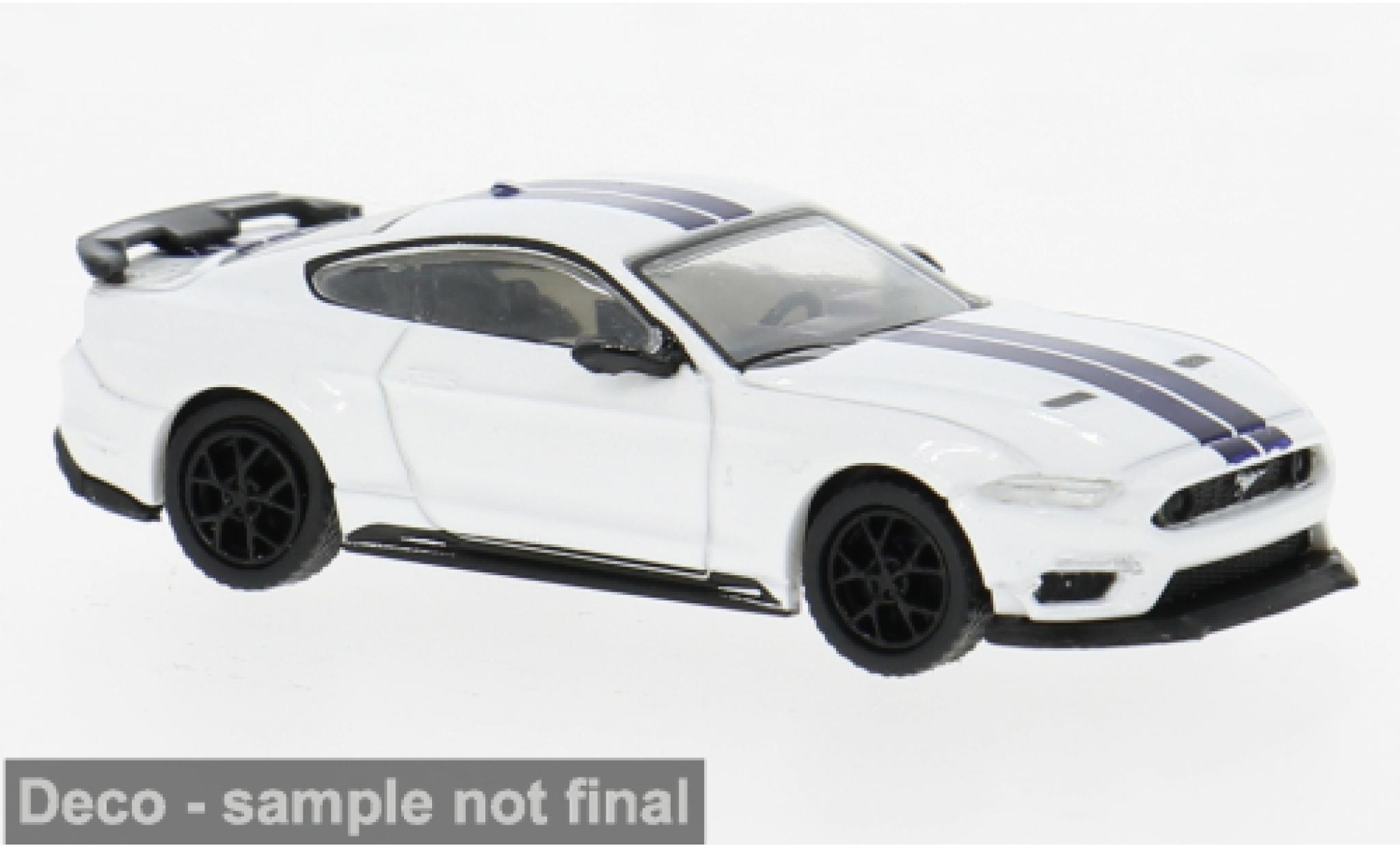Ford Mustang 1/87 PCX87 VI Mach I wit/blauw 2020 1:87 modelauto
