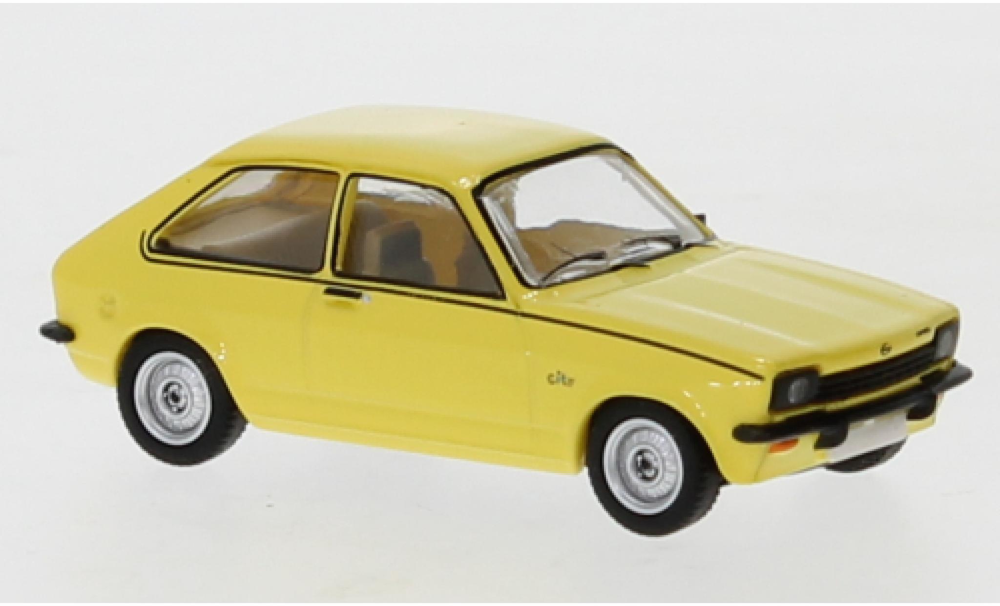 Opel Kadett 1/87 PCX87 C City J geel 1975 modelauto