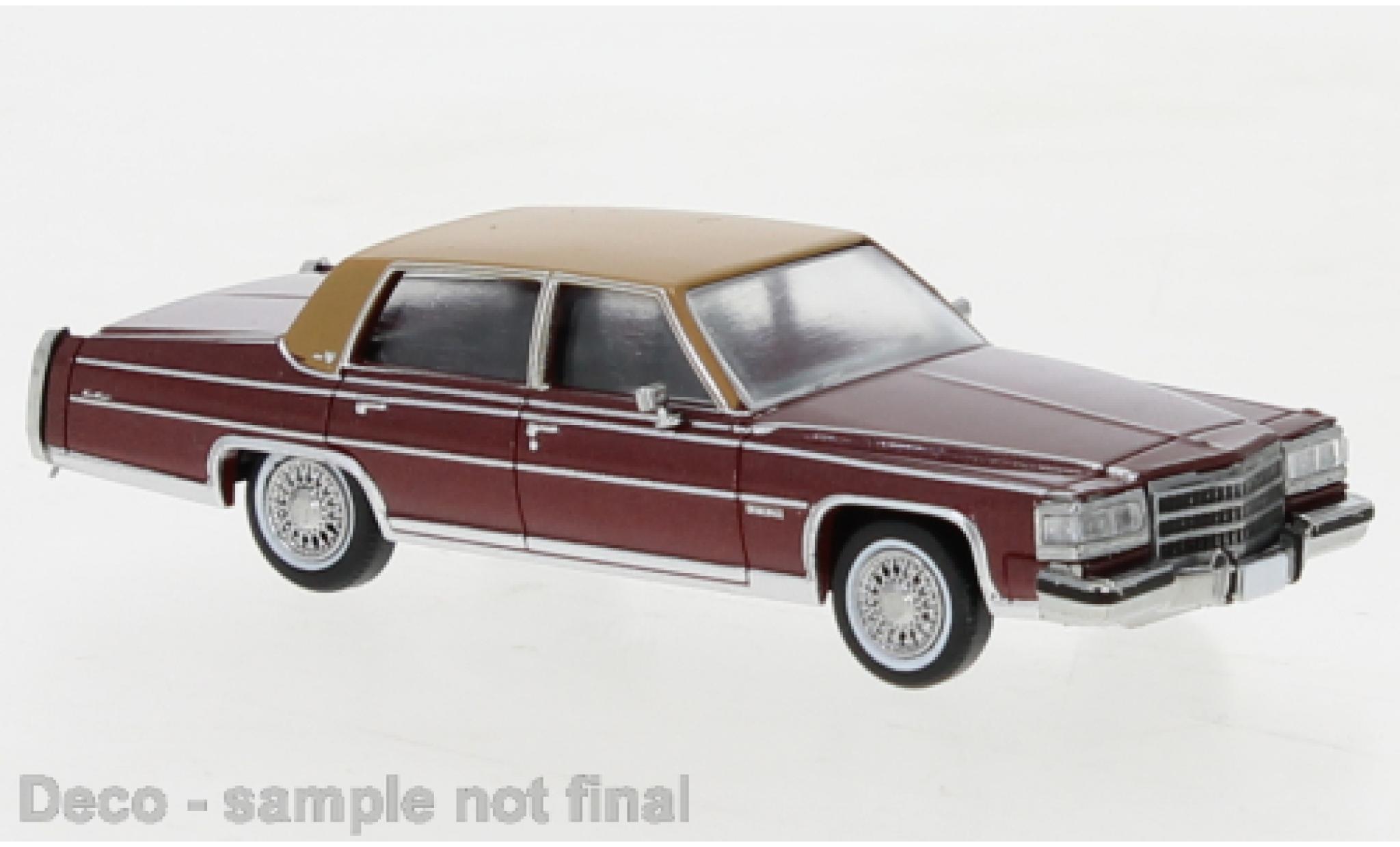 Cadillac Fleetwood 1/87 PCX87 Brougham metallic rood fonc&eacute;/matte-brun 1982 modelauto