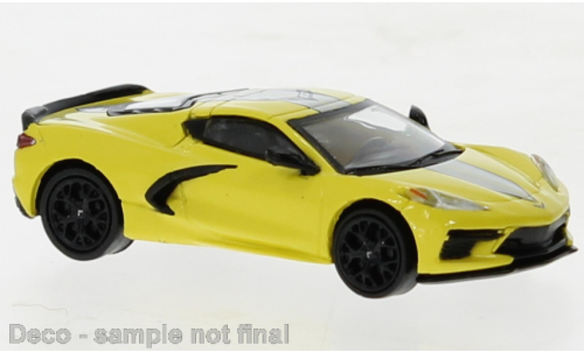 Chevrolet Corvette 1/87 PCX87 C8 geel clair/zwart 2020 modelauto