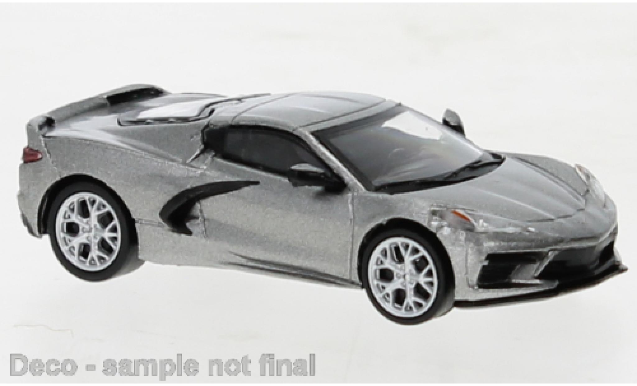 Chevrolet Corvette 1/87 PCX87 C8 metallic grijs 2020 modelauto
