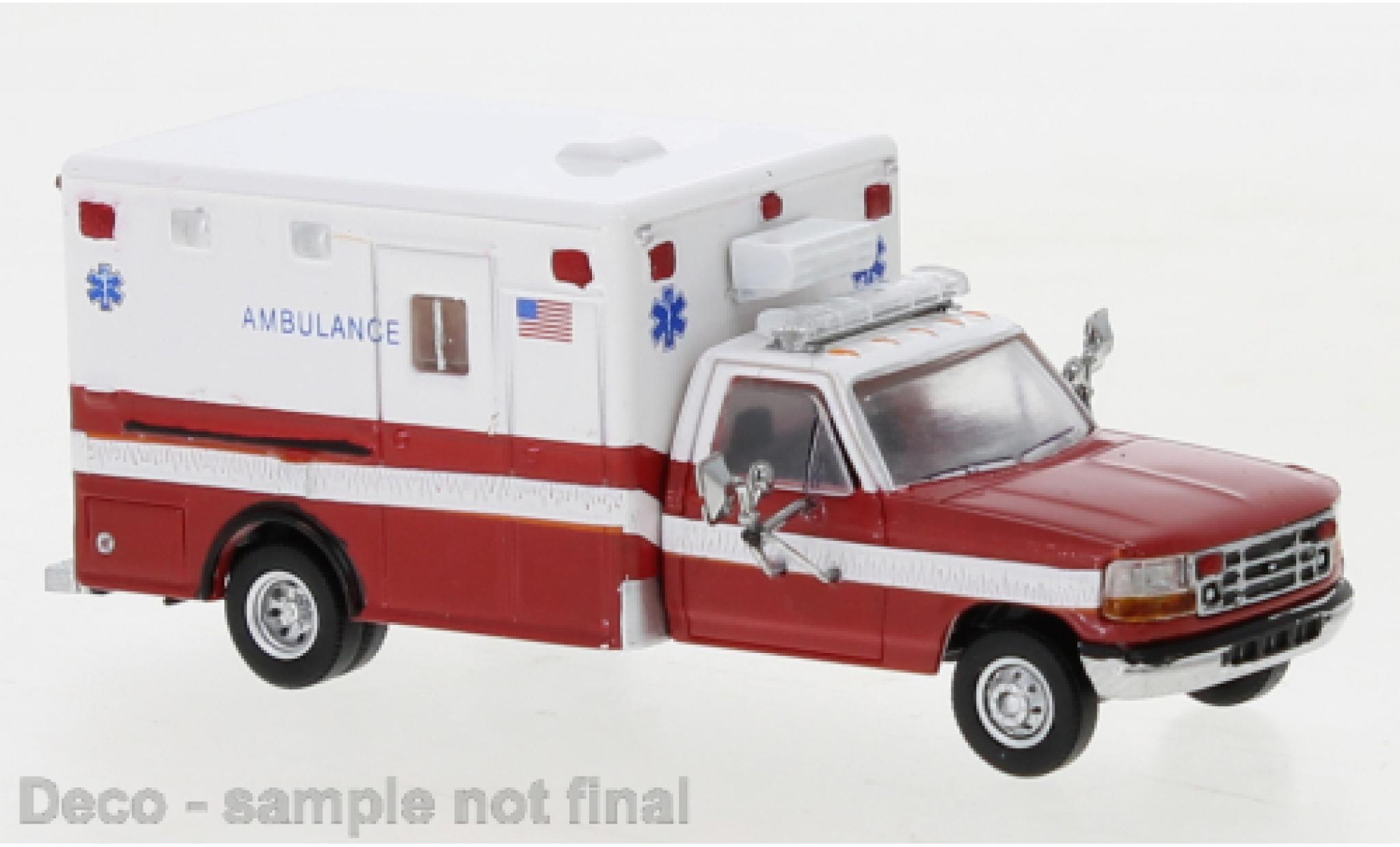 Ford F-350 1/87 PCX87 Horton Ambulance wit/rood 1997 modelauto