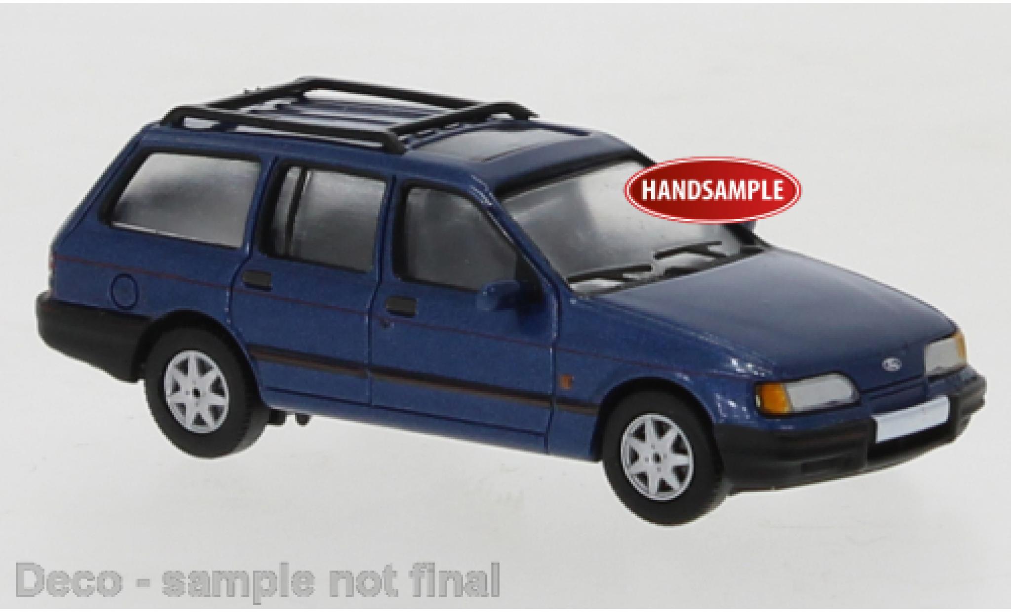 Ford Sierra 1/87 PCX87 Turnier metallic blauw fonc&eacute; 1987 modelauto