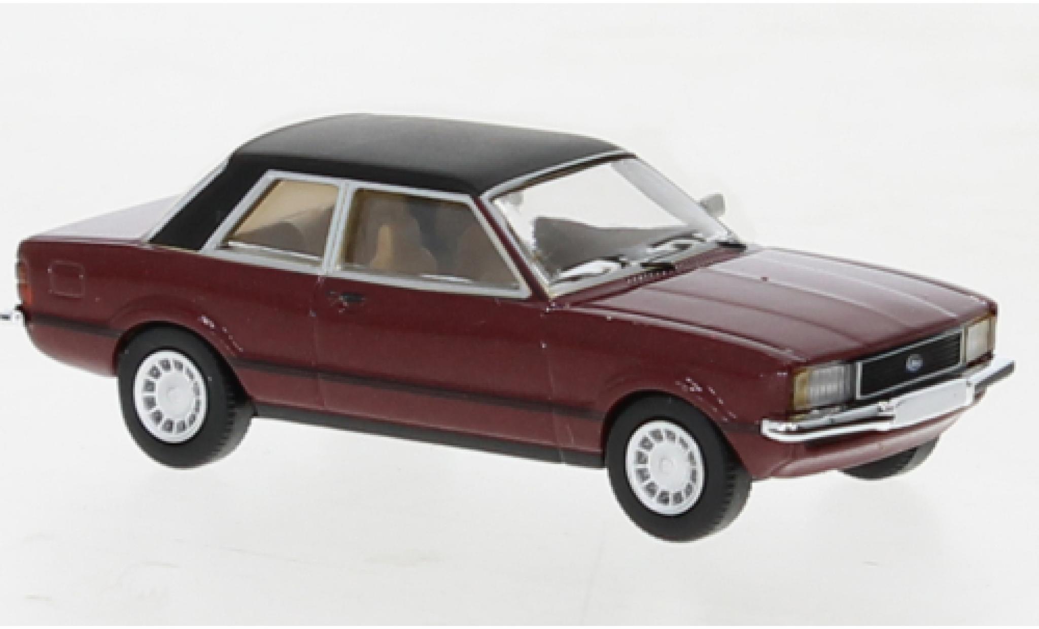 Ford Taunus 1/87 PCX87 TC2 metallic rood fonc&eacute;/matte-zwart 1976 modelauto