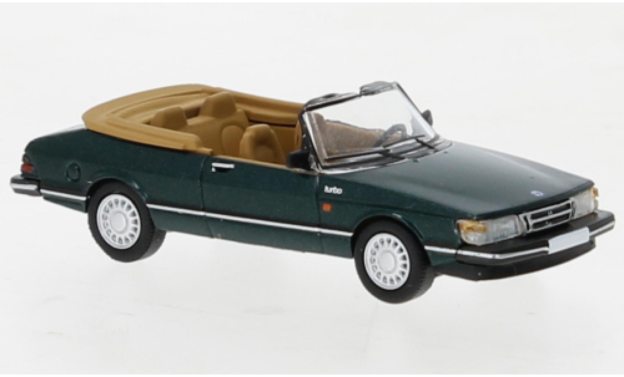 Saab 900 1/87 PCX87 cabriolet metallic groen fonc&eacute; 1986 modelauto