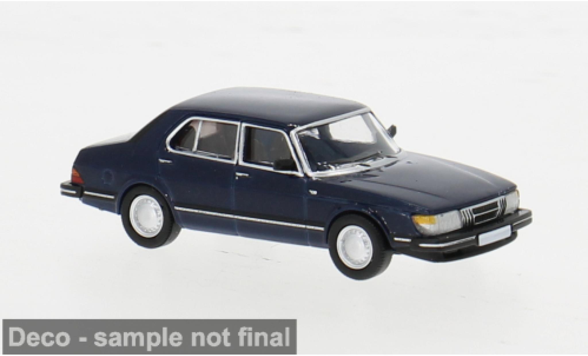 Saab 900 1/87 PCX87 Sedan blauw 1981 1:87 modelauto