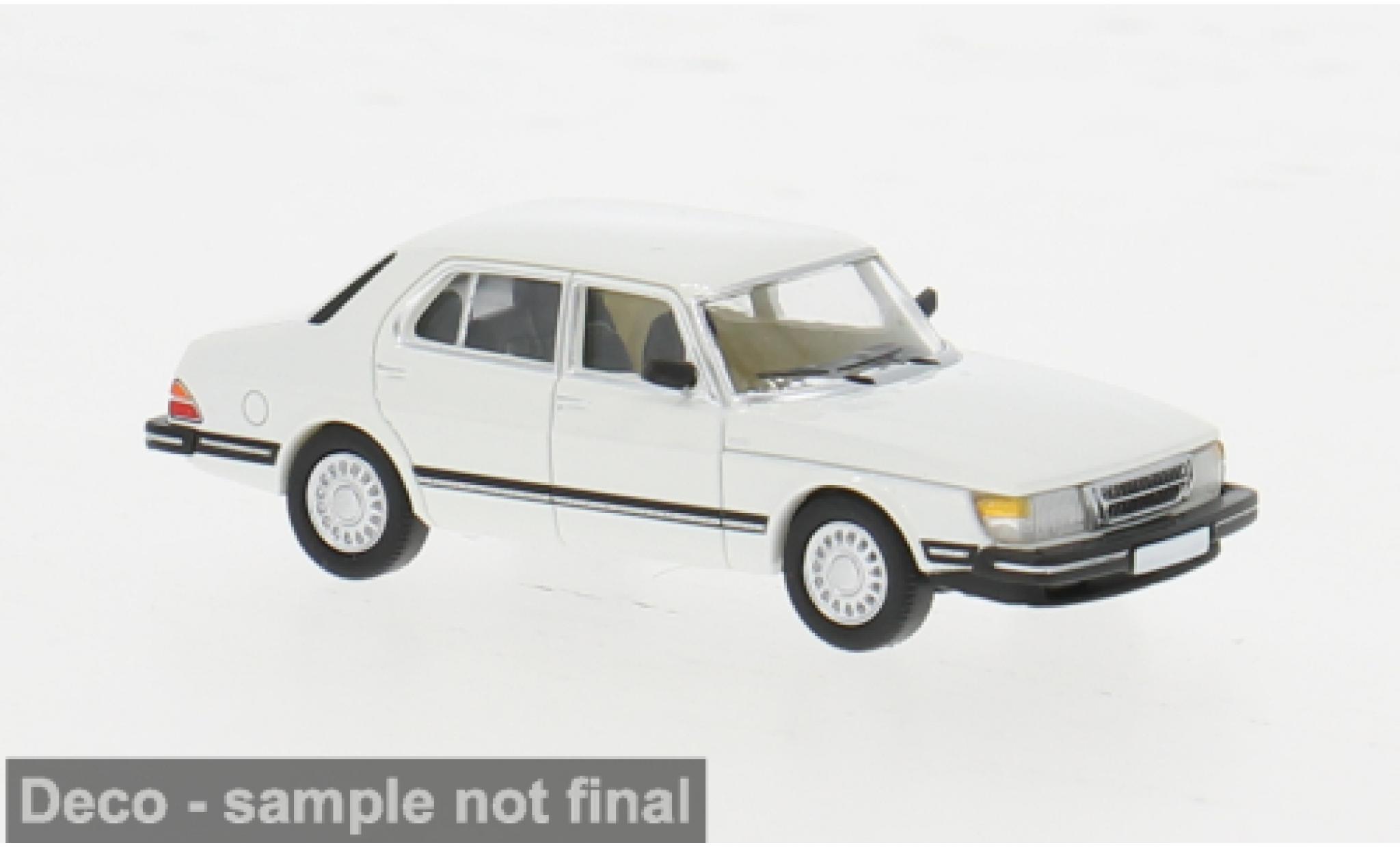 Saab 900 1/87 PCX87 Sedan wit 1981 1:87 modelauto