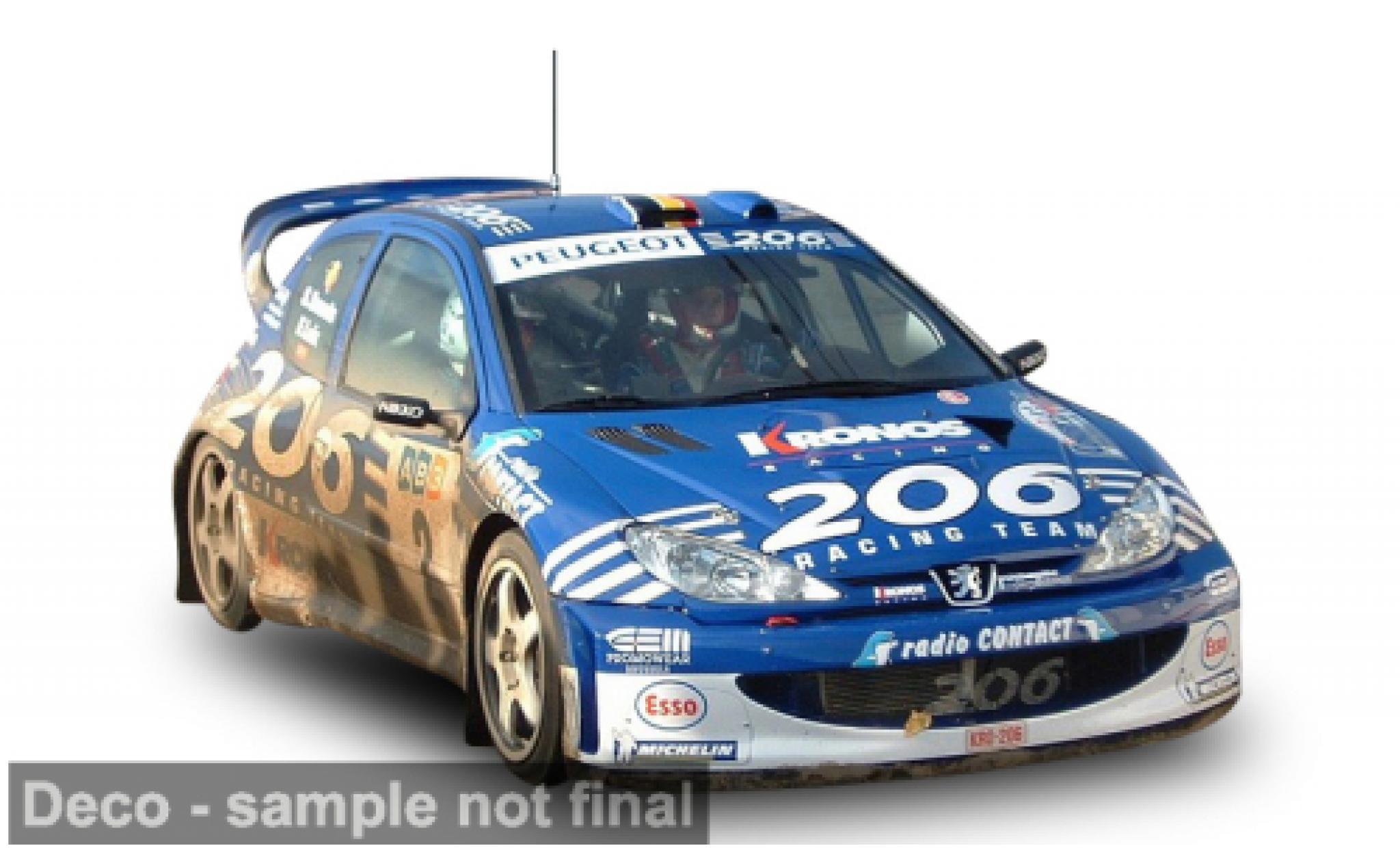 Peugeot 206 1/18 Sun Star WRC Rallye du Condroz 2003 #2 F.Loix/S.Smeets 1:18 modelauto
