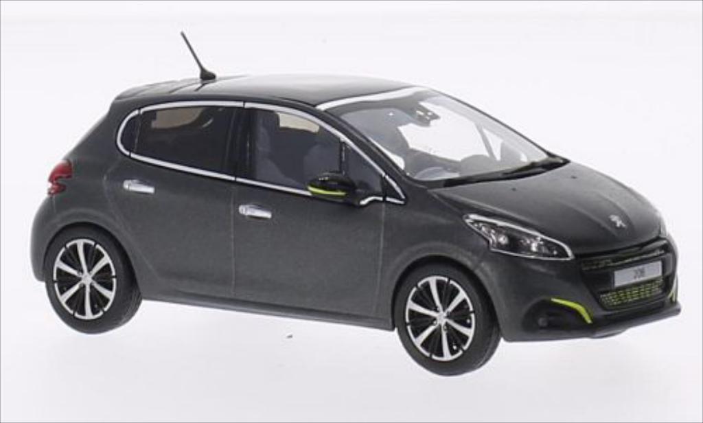 Peugeot 208 1/43 Norev matt-grijs 2015 modelauto