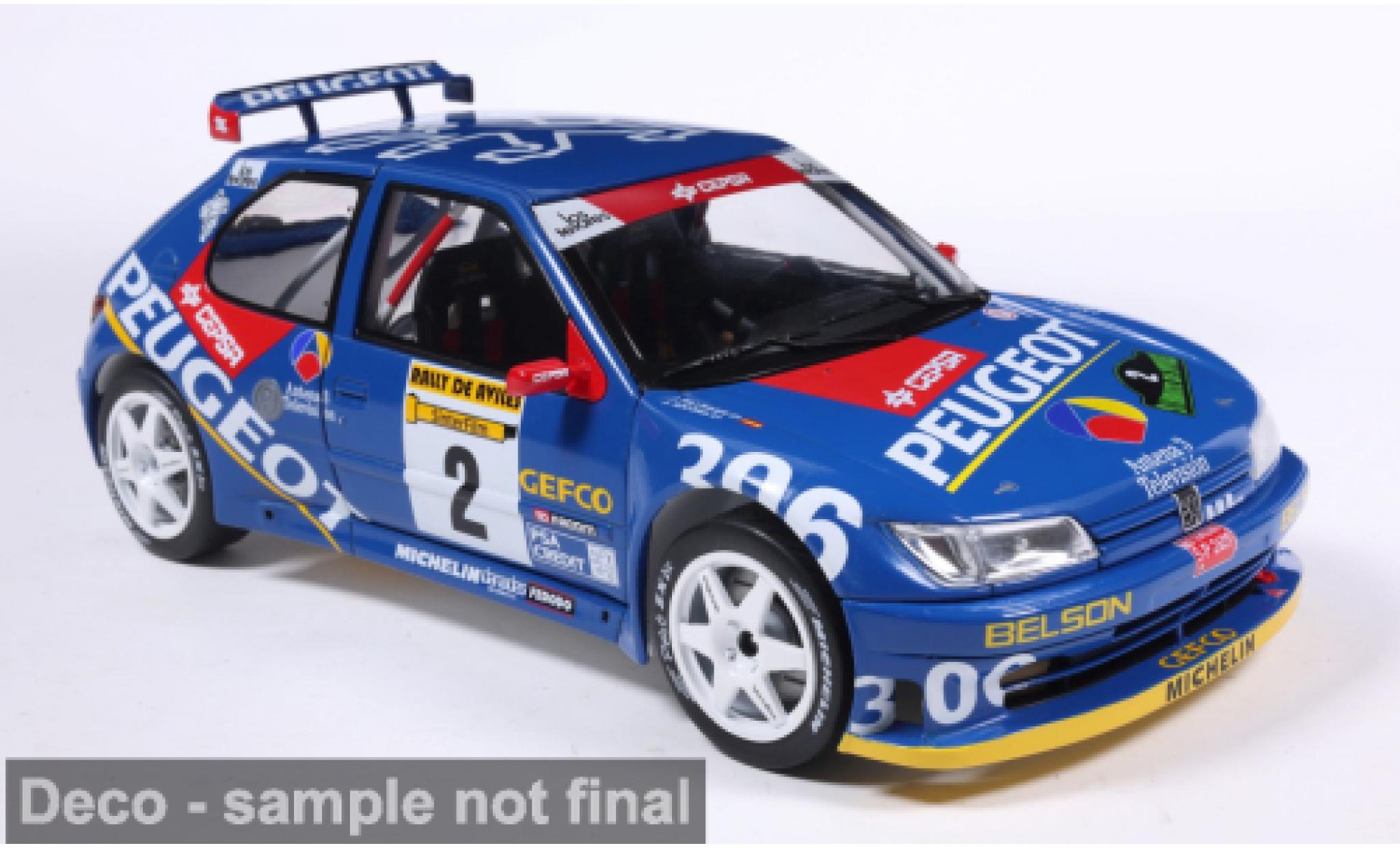 Peugeot 306 1/18 Solido Maxi blauw 1:18 modelauto