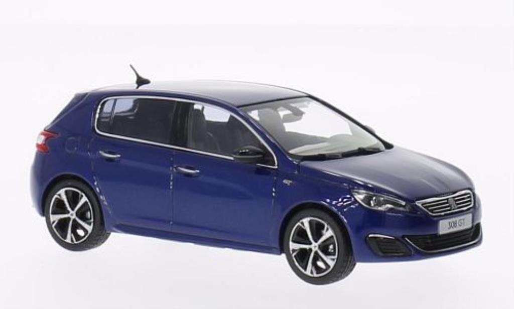 Peugeot 308 GT 1/43 Norev GT sport blauw 2014 modelauto
