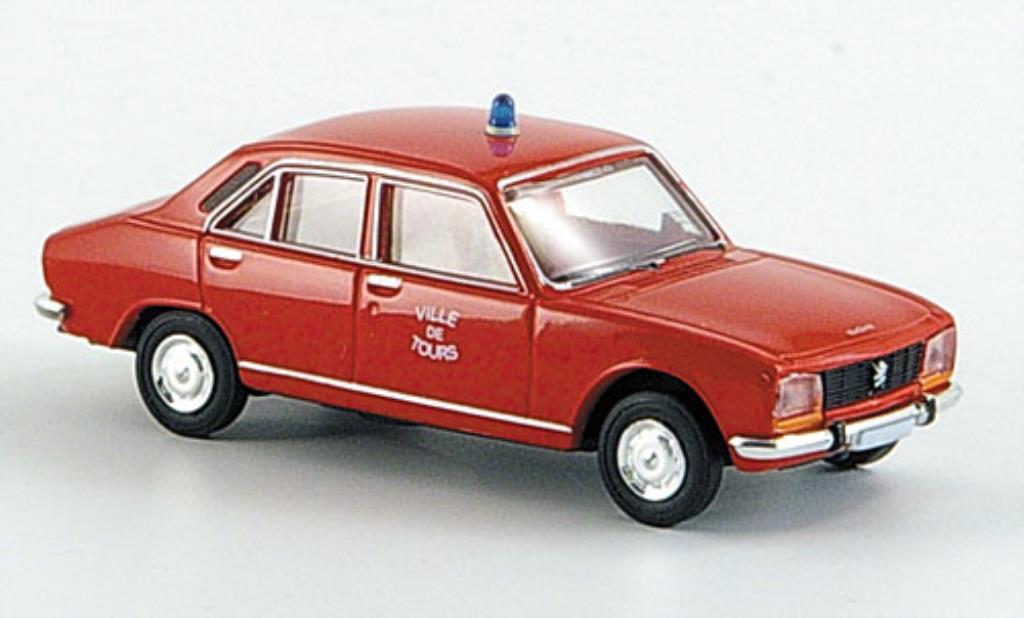 Peugeot 504 Berline 1/87 Brekina Sedan Ville de Tours Brandweer-Sedan modelauto