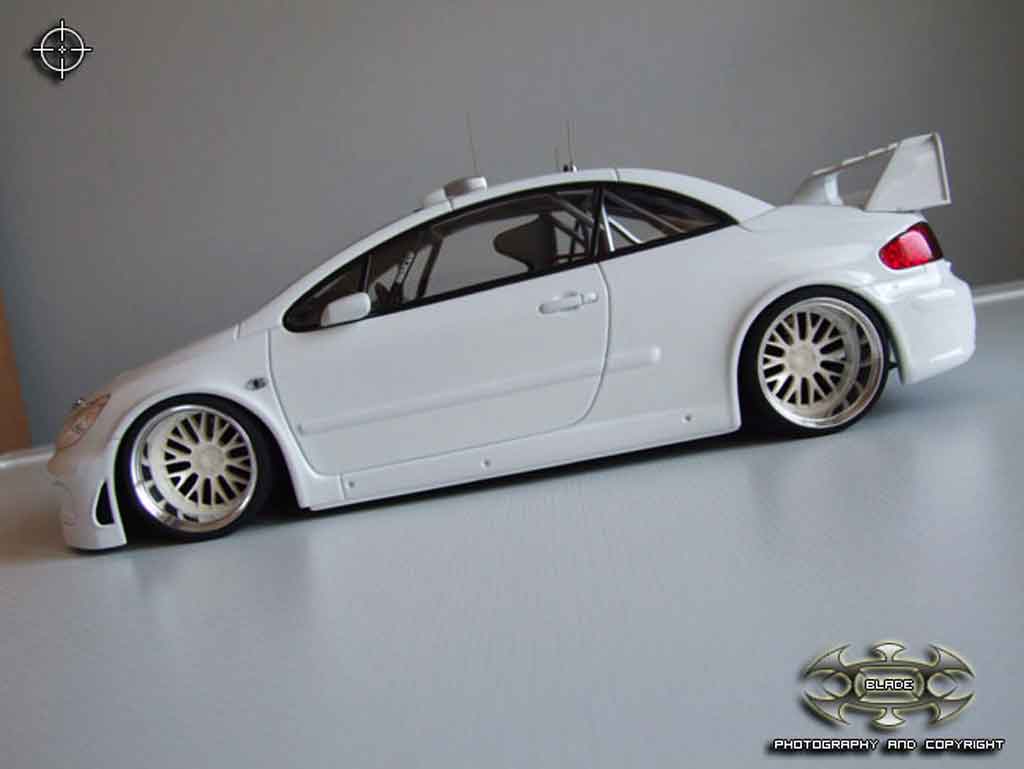 Peugeot 307 WRC 1/18 Autoart WRC plain body wit jantes bbs modelauto