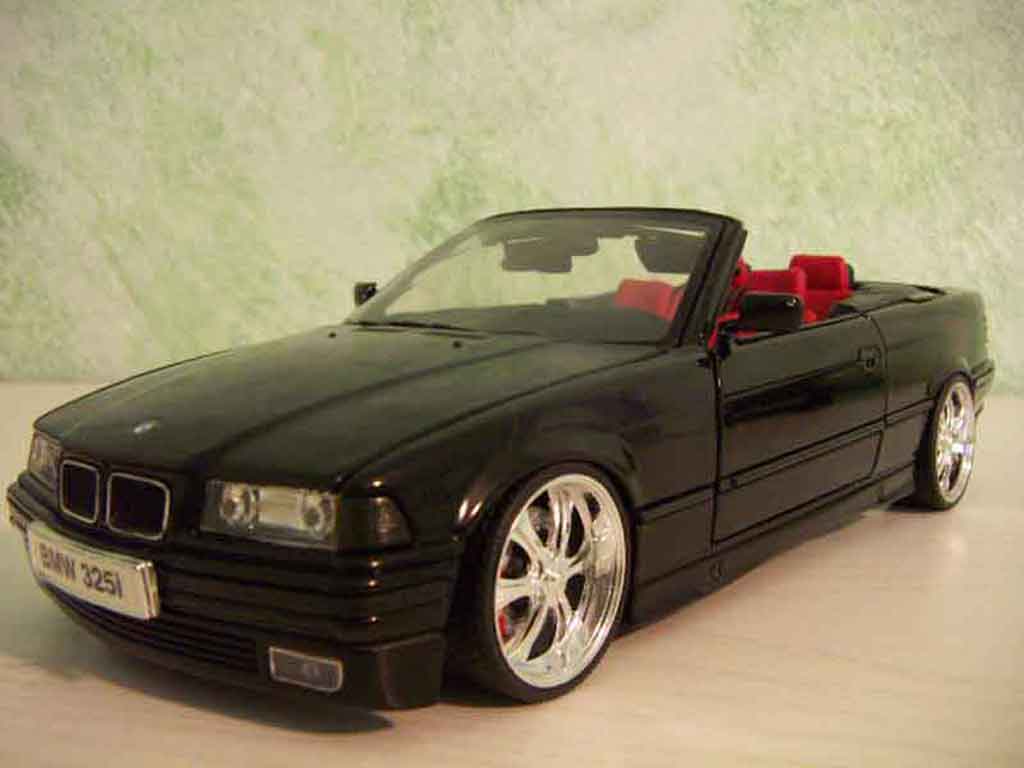 Bmw 325 E36 1/18 Maisto E36 cabriolet zwart jantes 18 pouces modelauto