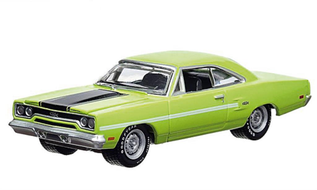 Plymouth GTX 1/64 Greenlight grun/matt-zwart 1970 modelauto