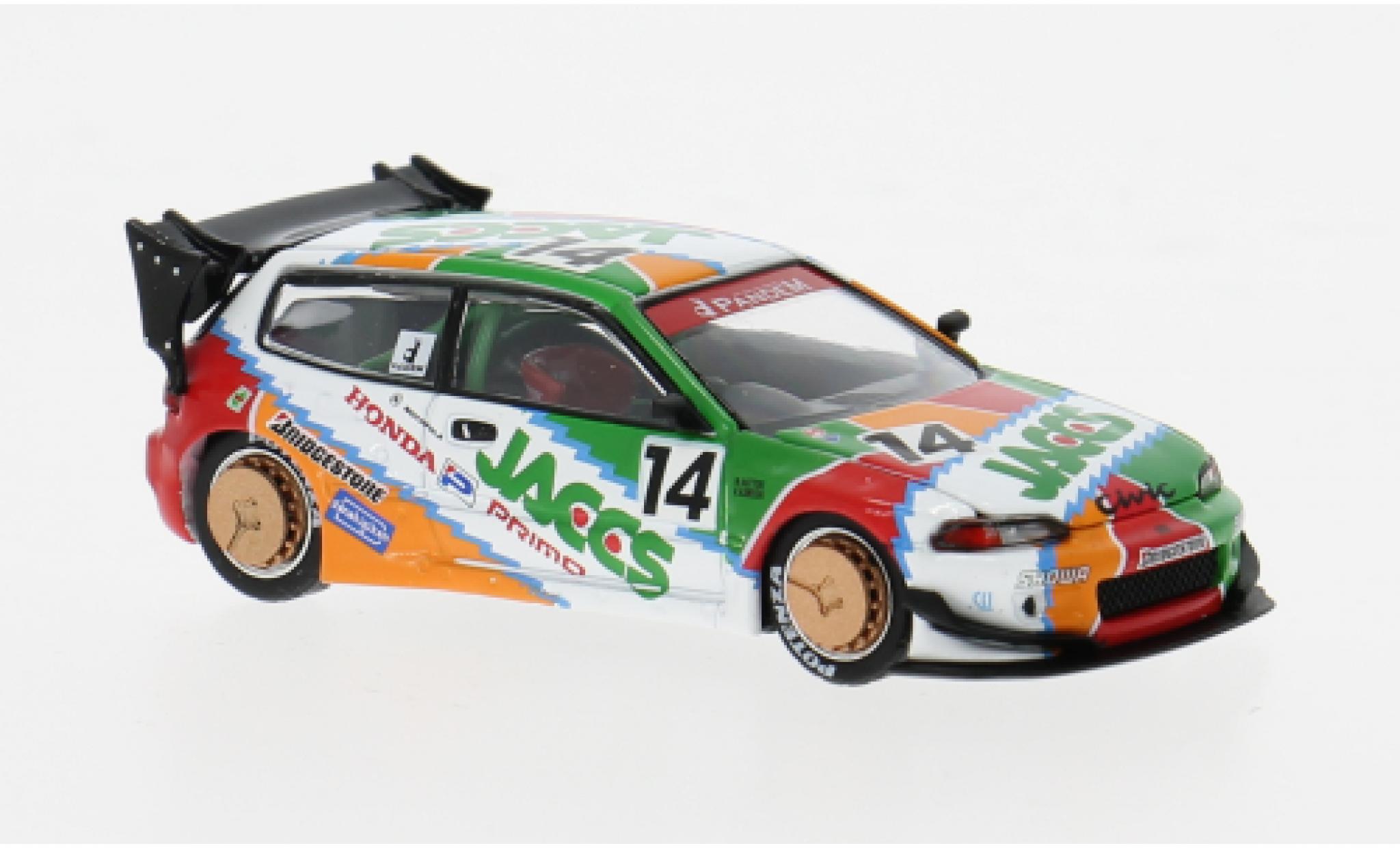Honda Civic 1/64 Pop Race EG6 v1.5 wit/Dekor 1:64 modelauto