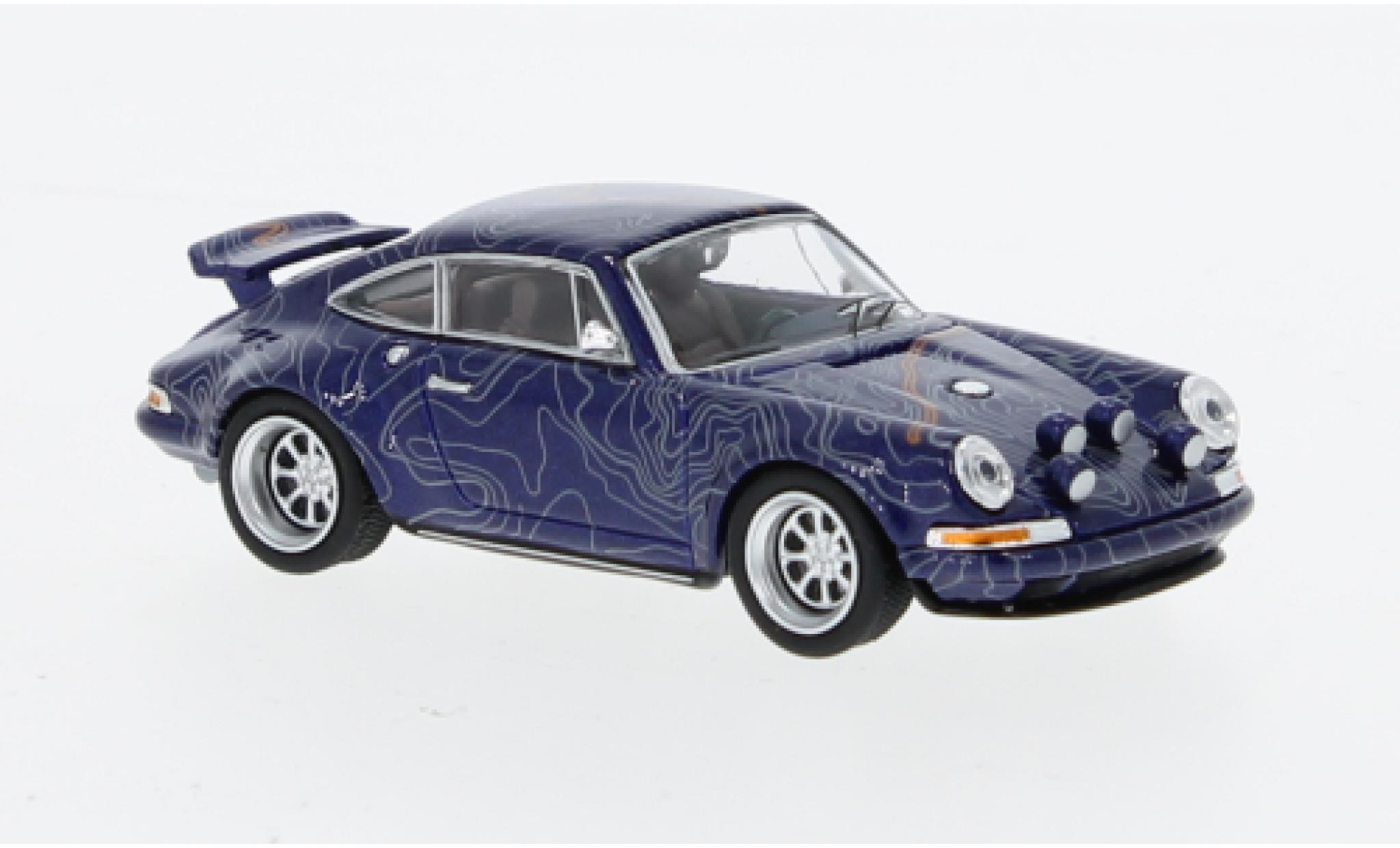 Porsche 911 1/64 Pop Race Singer Mulholland conduire blauw/D&eacute;corer modelauto