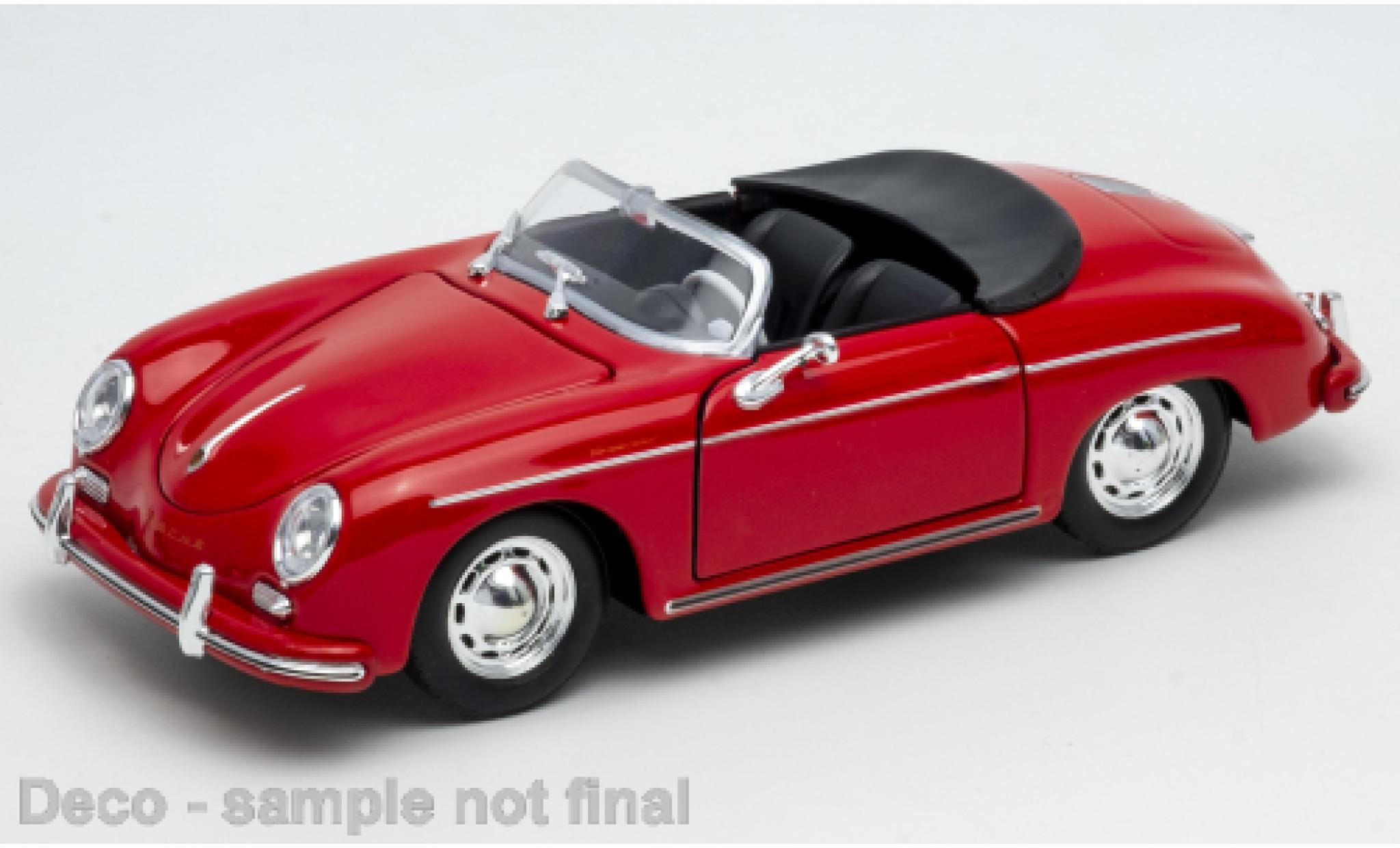 Porsche 356 1/24 Welly A Speedster rood 1:24 modelauto