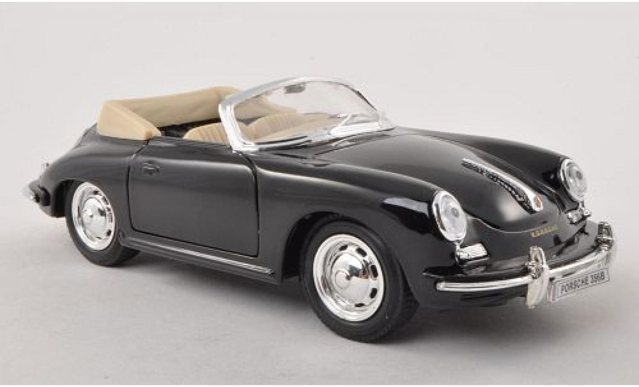 Porsche 356 1/24 Welly B Cabriole zwart 1:24 modelauto