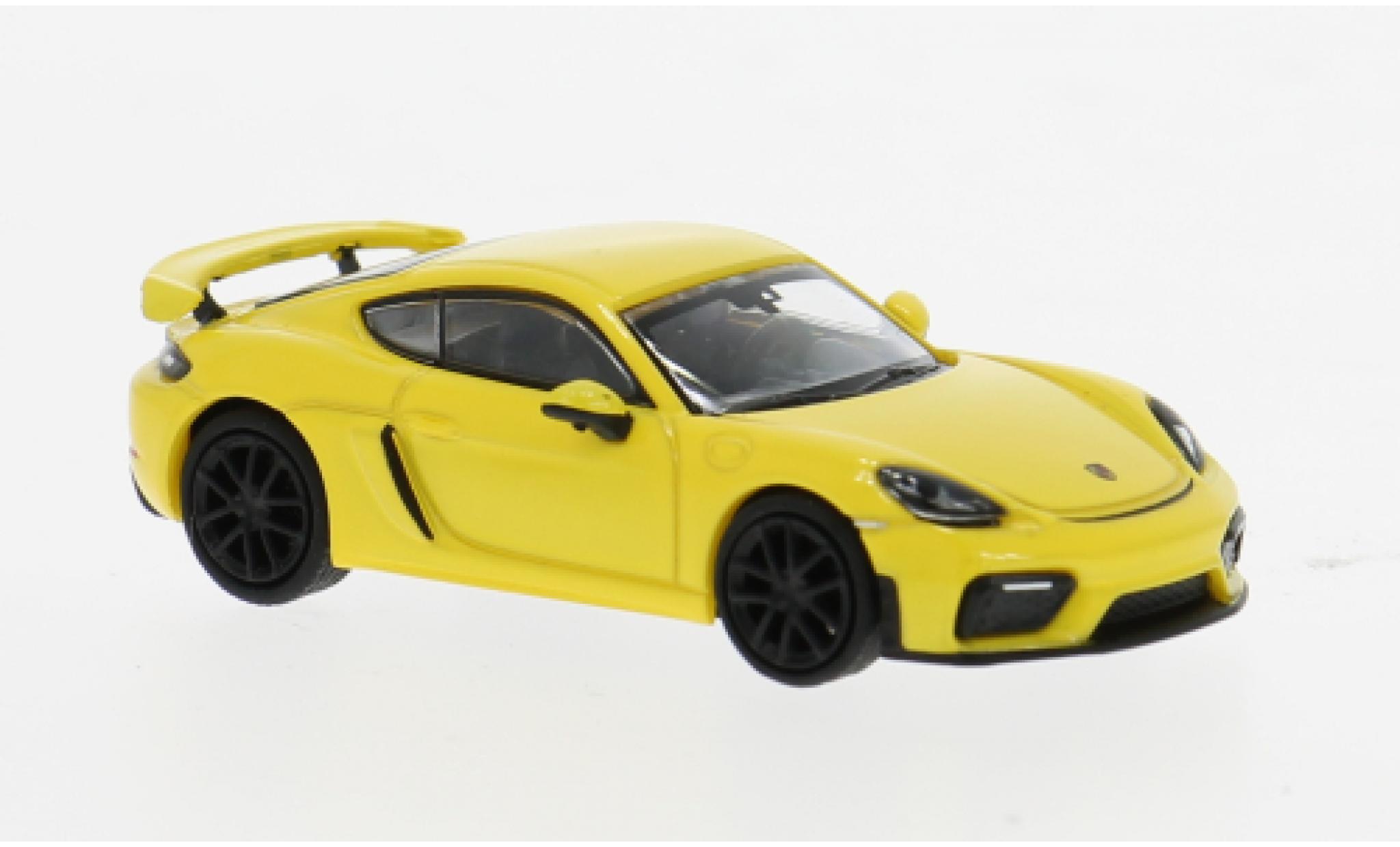 Porsche Cayman GT4 1/87 Minichamps 718 geel 1:87 modelauto