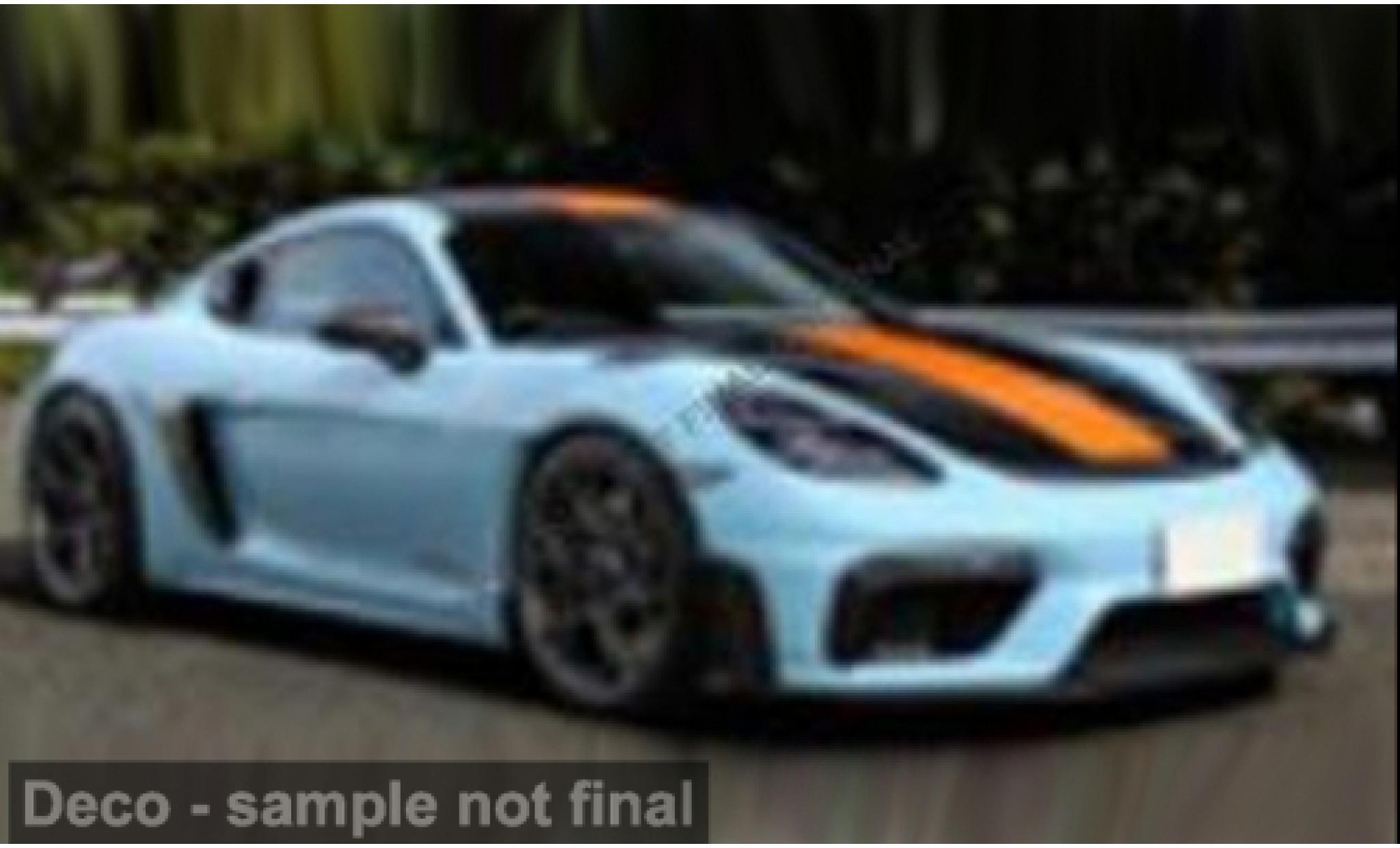 Porsche Cayman GT4 1/43 Solido 718 RS blauw/oranje 1:43 modelauto