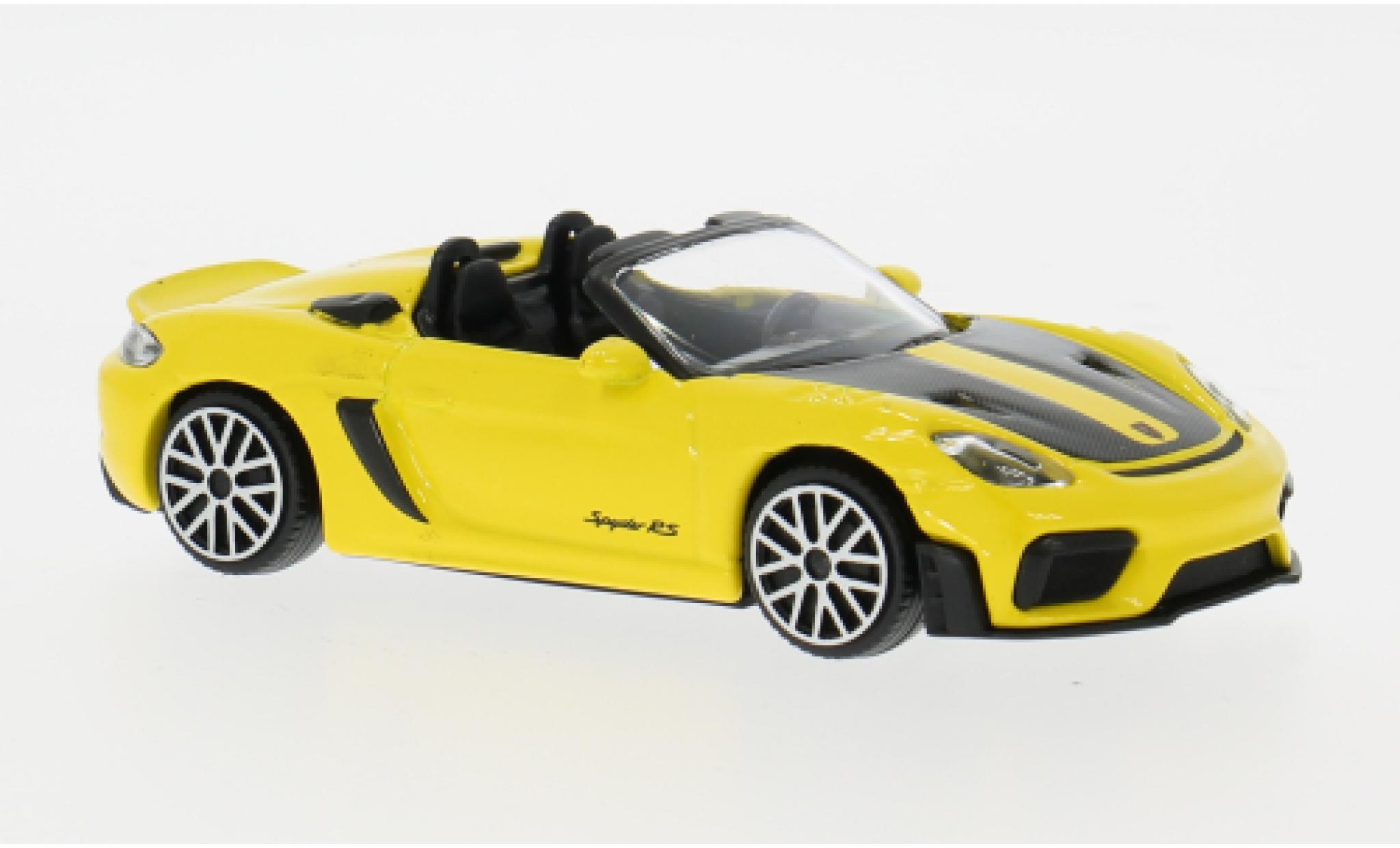 Porsche 718 1/43 Burago Spyder RS geel 2024 1:43 Bburago modelauto
