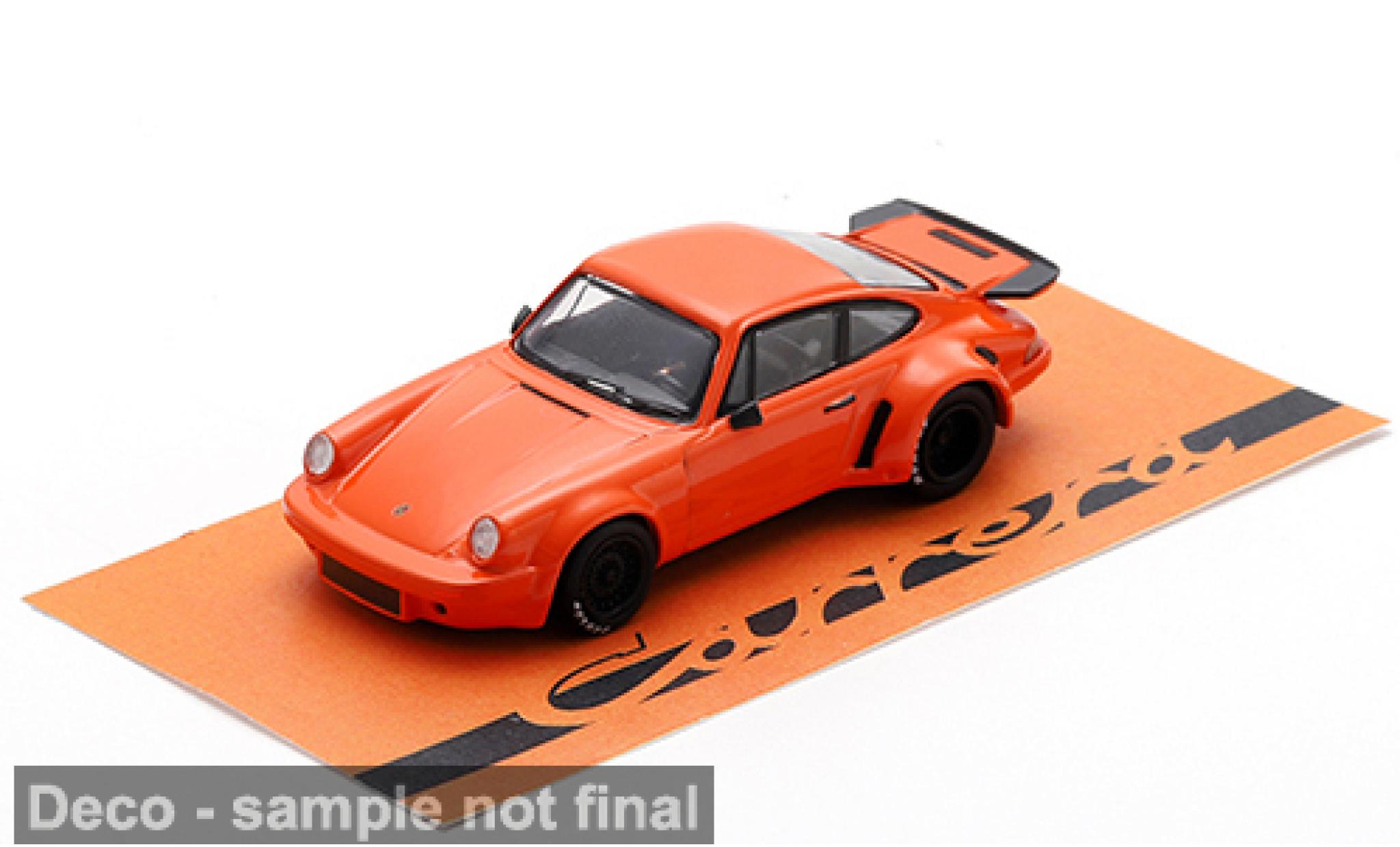 Porsche 930 RSR 1/64 Spark 911 3.0 oranje/zwart 1974 1:64 modelauto