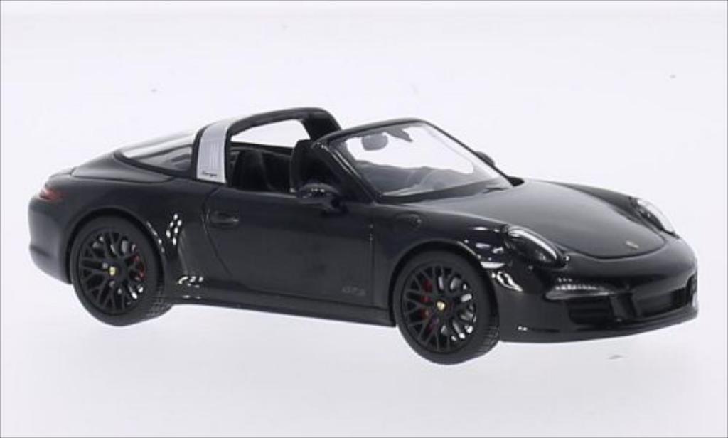 Porsche 991 Targa 1/43 Schuco Targa 4 GTS metallic zwart modelauto