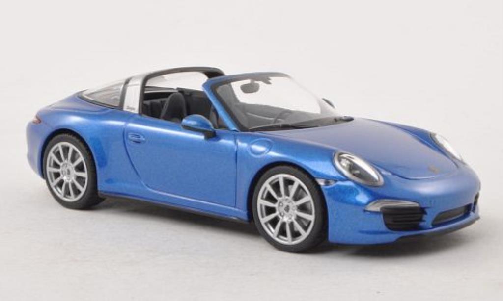 Porsche 991 Targa 1/43 Minichamps Targa 4 blauw modelauto