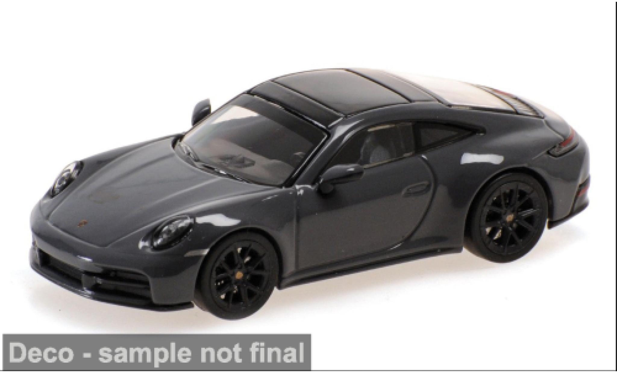 Porsche 992 1/64 Minichamps 911 (.2) Carrera grijs 2025 1:64 modelauto