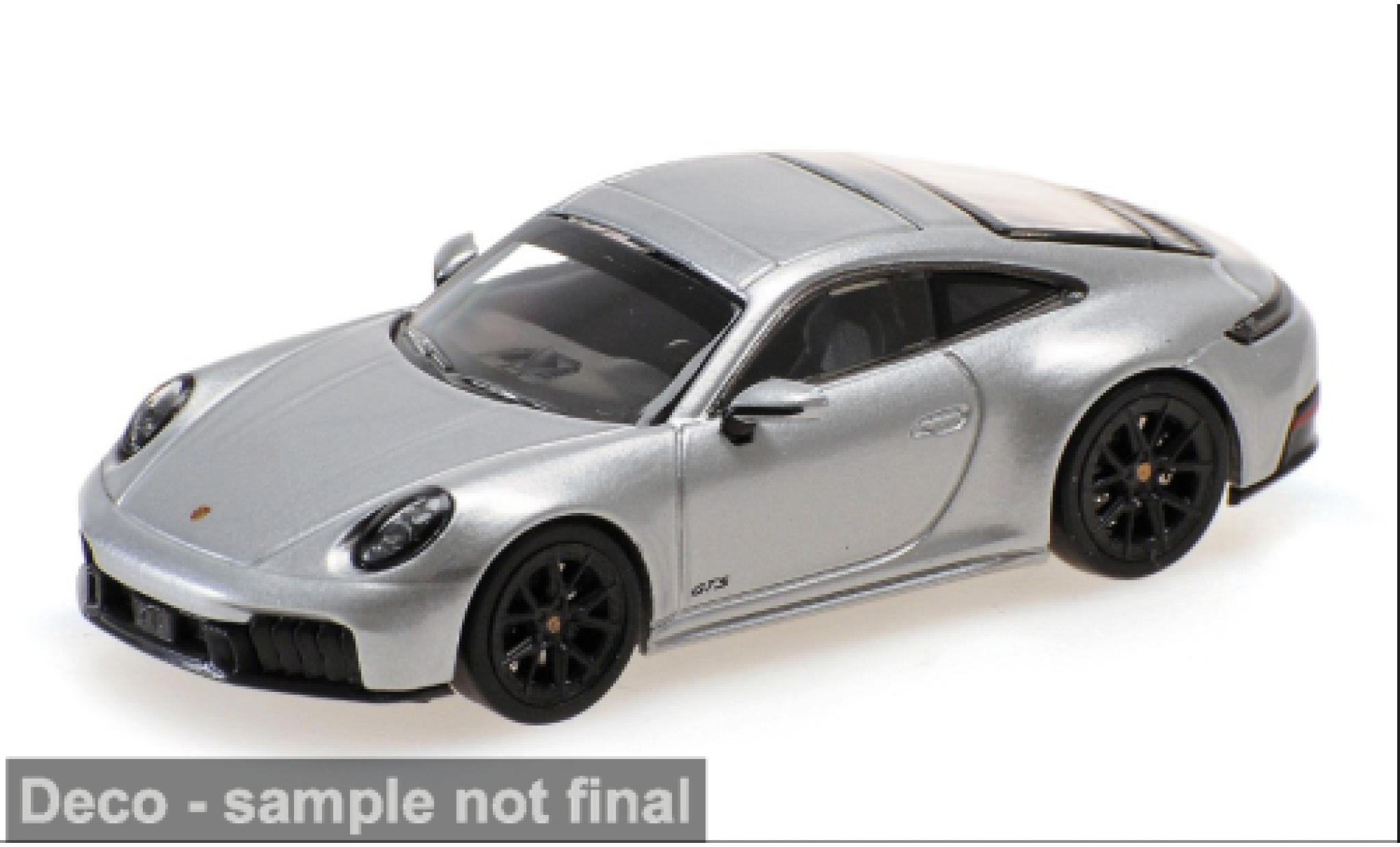 Porsche 992 GTS 1/64 Minichamps 911 (.2) Carrera grijs 2025 1:64 modelauto