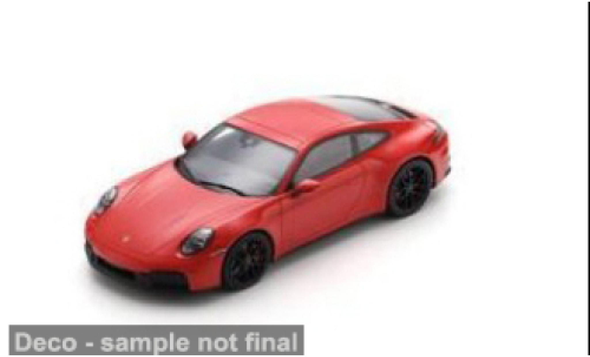 Porsche 992 GTS 1/18 Spark 911 (.2) Carrera rood 1:18 modelauto