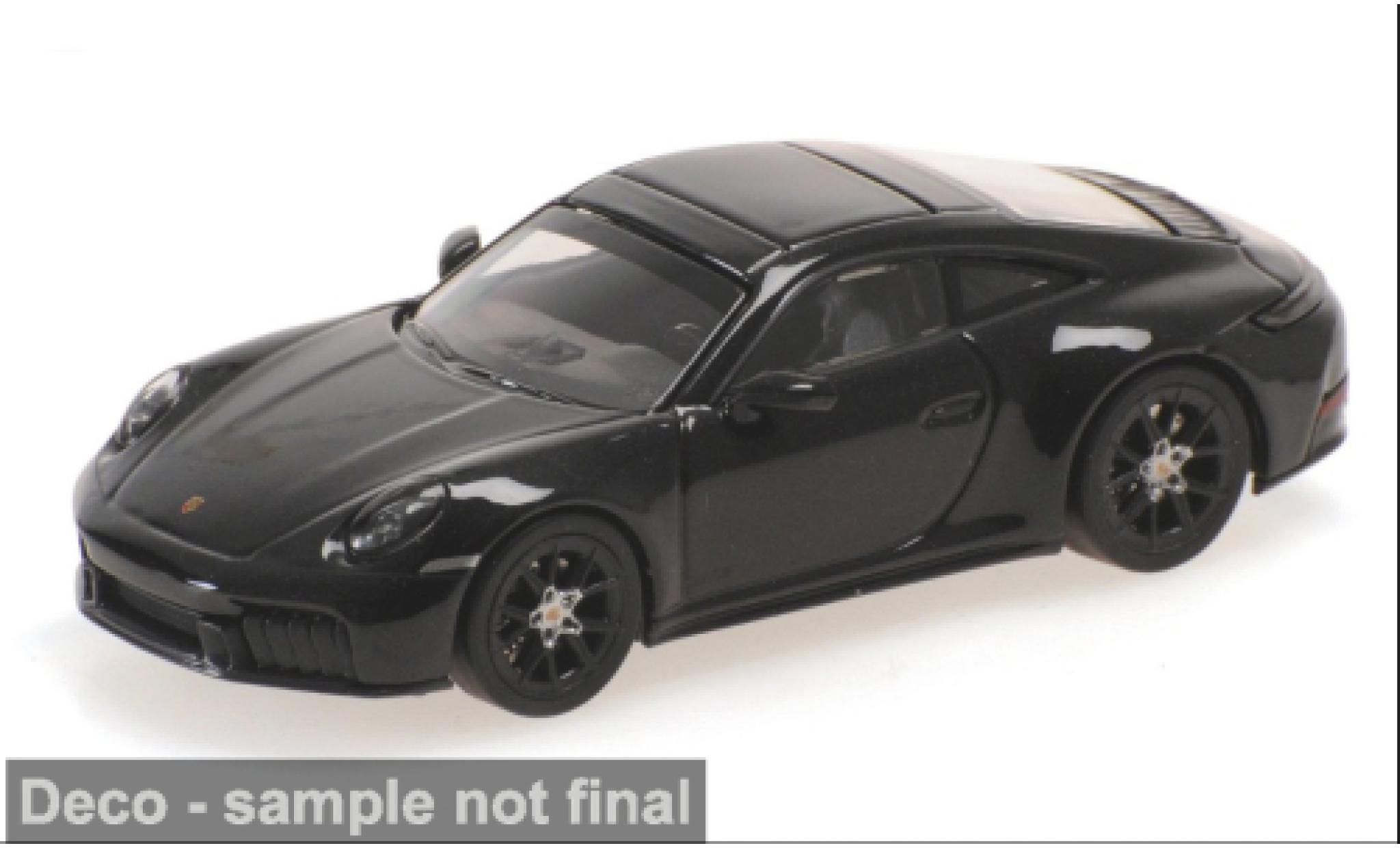 Porsche 992 GTS 1/64 Minichamps 911 (.2) Carrera zwart 2025 1:64 modelauto