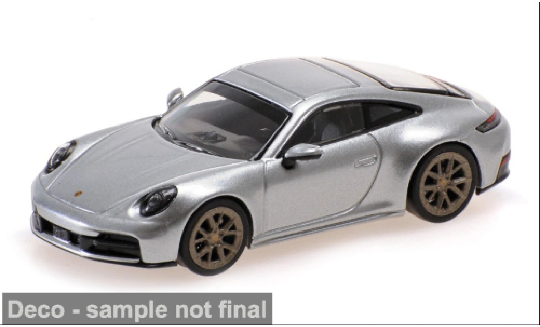 Porsche 992 1/64 Minichamps 911 (.2) Carrera grijs 2025 1:64 modelauto