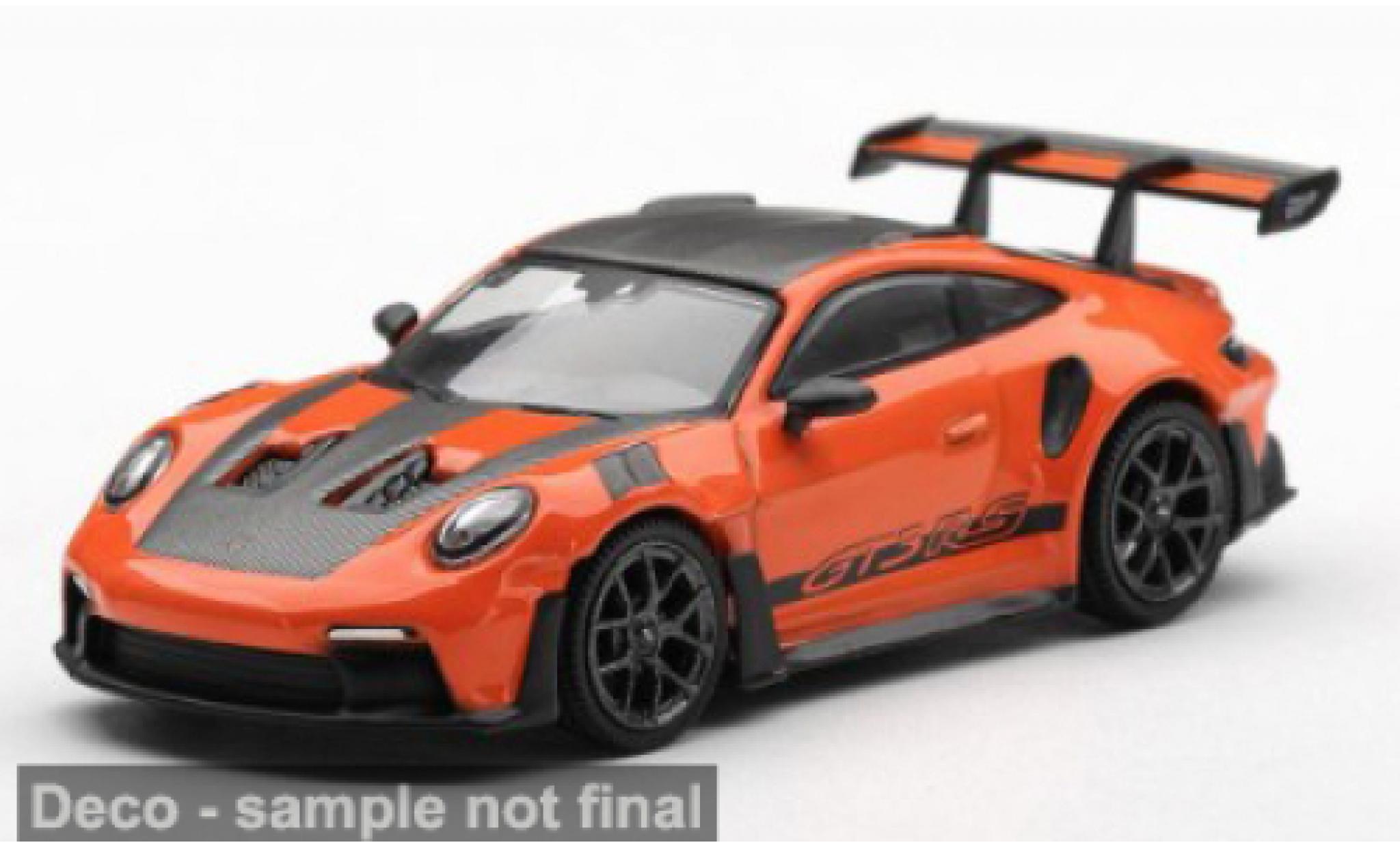 Porsche 992 GT3 R 1/64 Mini GT 911  S oranje/zwart 2024 1:64 modelauto