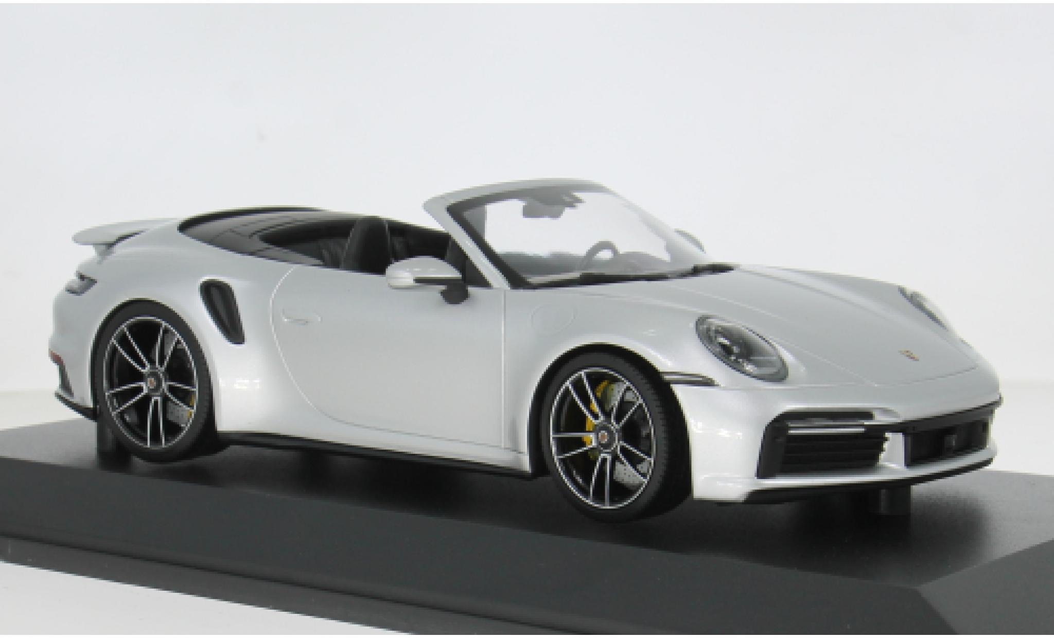 Porsche 992 Turbo s 1/18 Minichamps 911  Turbo S Cabriolet grijs 2020 1:18 modelauto